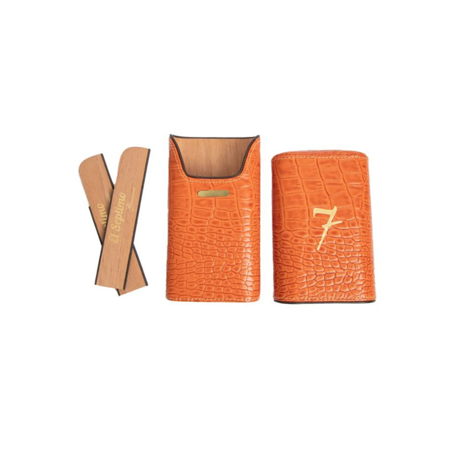 el septimo crocodile 3 cigar travel case humidor etui