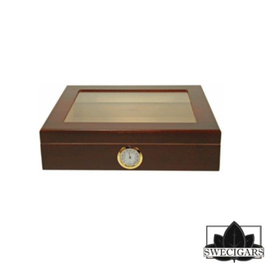 Humidor med glaslock, 20 - 25 cigarrer - Swecigars